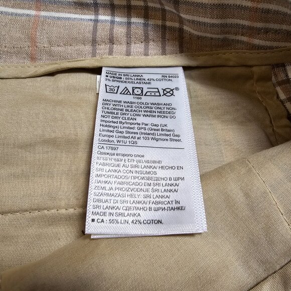 Banana Republic Tan and‎ Pink Linen Pants Size 6 New With Tags - Picture 5 of 8